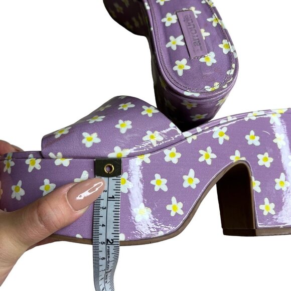 Larroude Womens Floral Miso Platform Slide Sandal Lavender 7 Coquette Cottage - Picture 12 of 16